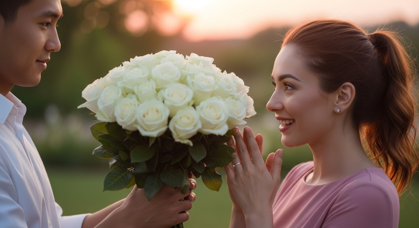 7월 17일 탄생화, 흰장미 - 순수한 마음으로 건네는 용기
