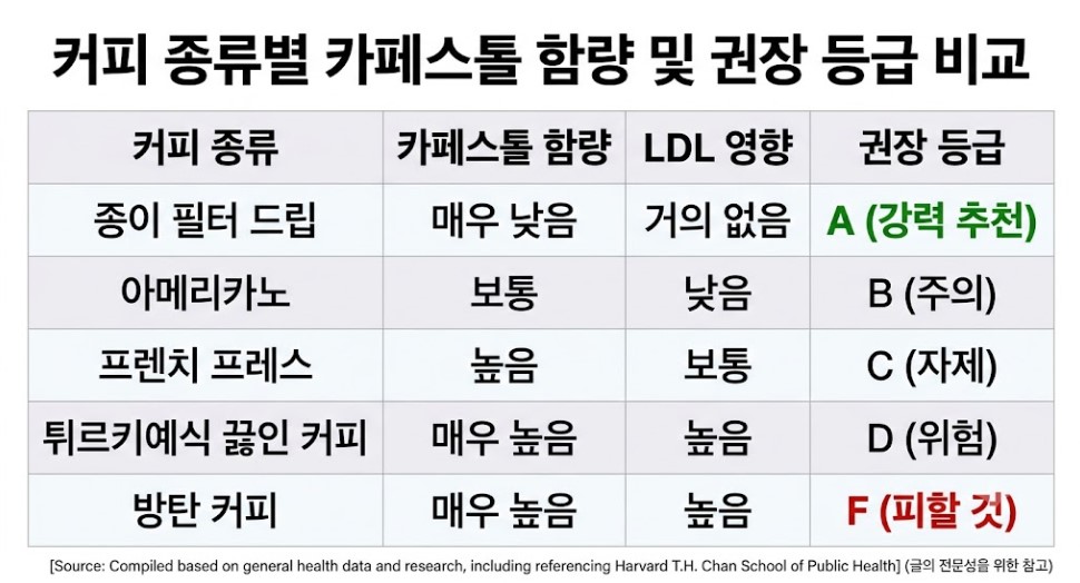 카페스톨 함량 비교표
