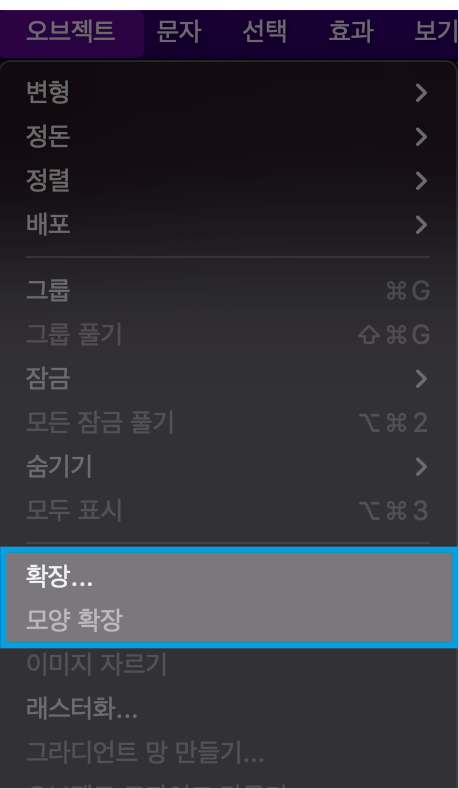 확장과 모양 확장