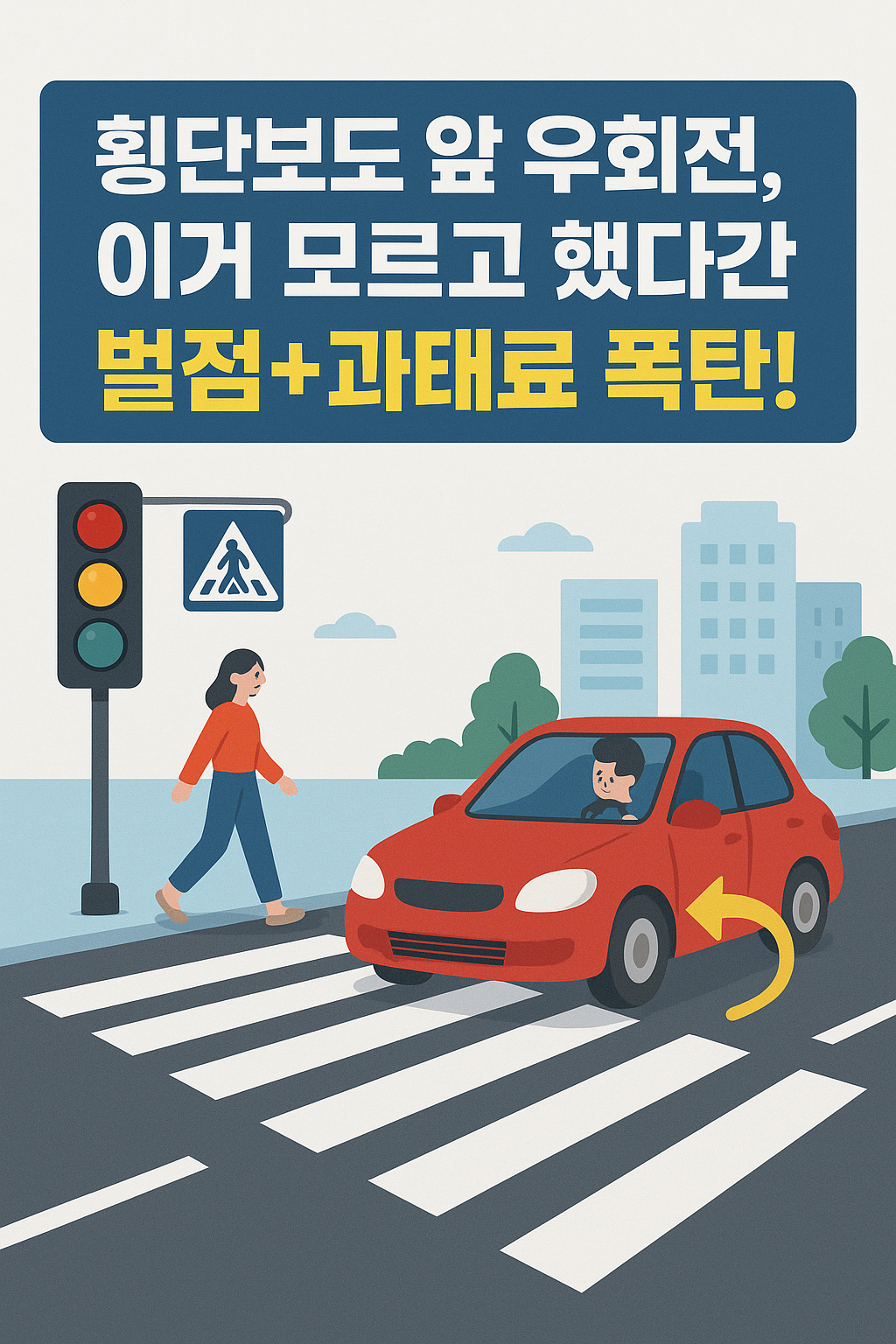 횡단보도 앞 우회전, 이거 모르고 했다간 벌점+과태료 폭탄!