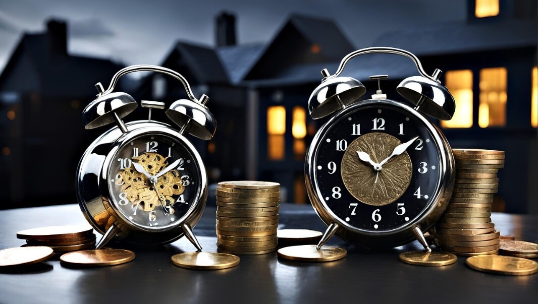 자명종 시계와 동전