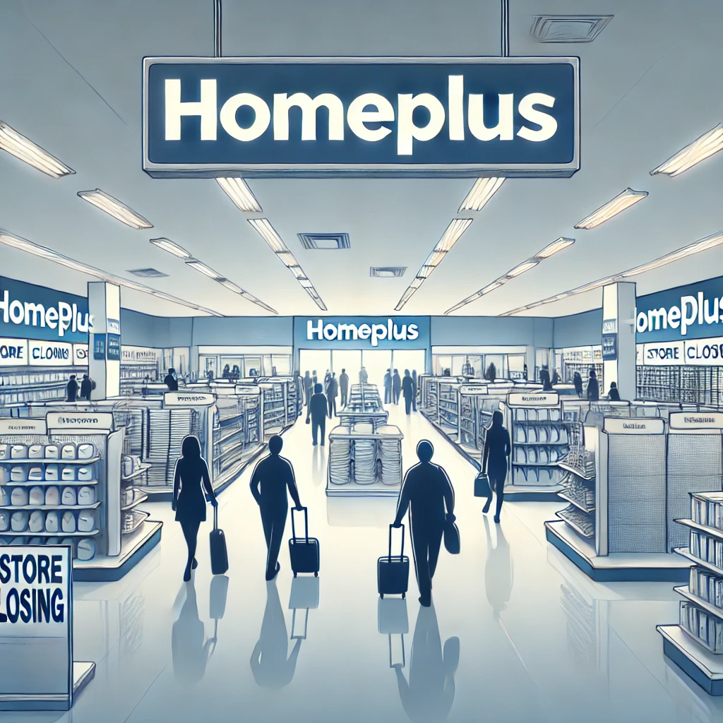 홈플러스 매장에서 나가는 사람들의 이미지_Images of people leaving Homeplus stores