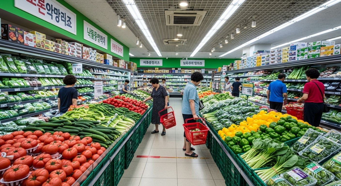 여름 다이어트를 위한 마트 장보는 모습