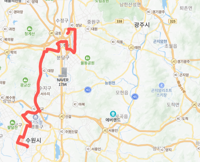성남-수원-4000번-버스-노선