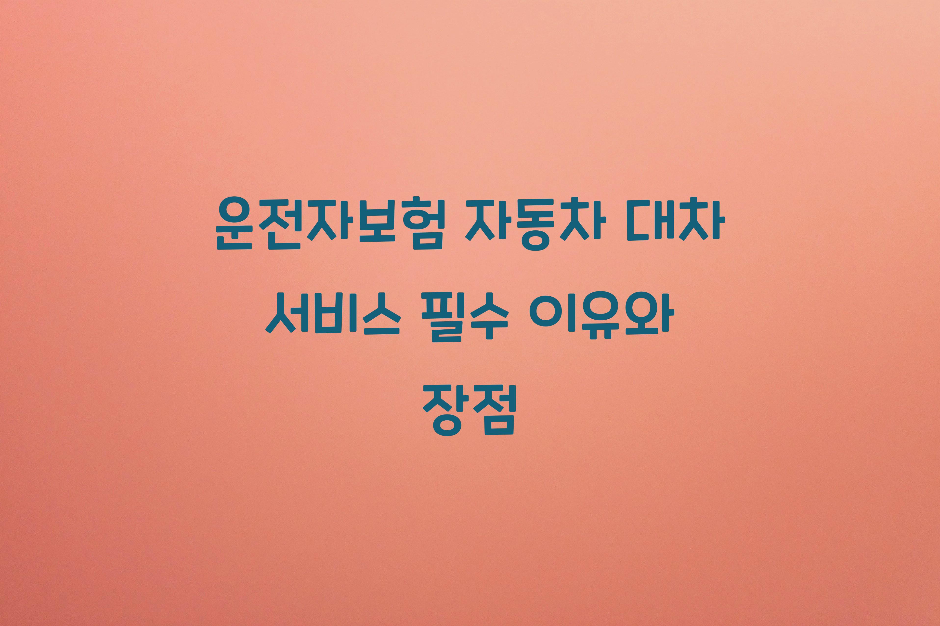 운전자보험 자동차 대차 서비스