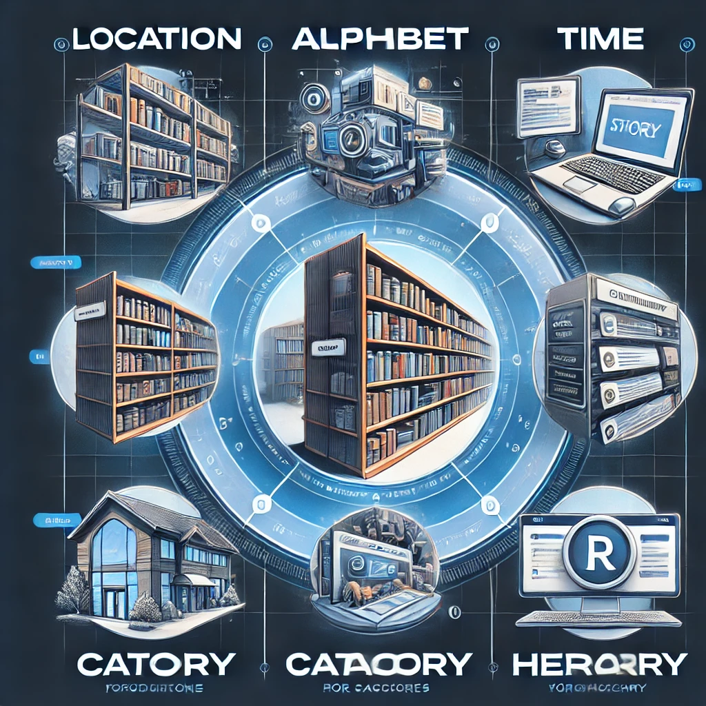 LATCH framework (Location, Alphabet, Time, Category, Hierarchy)