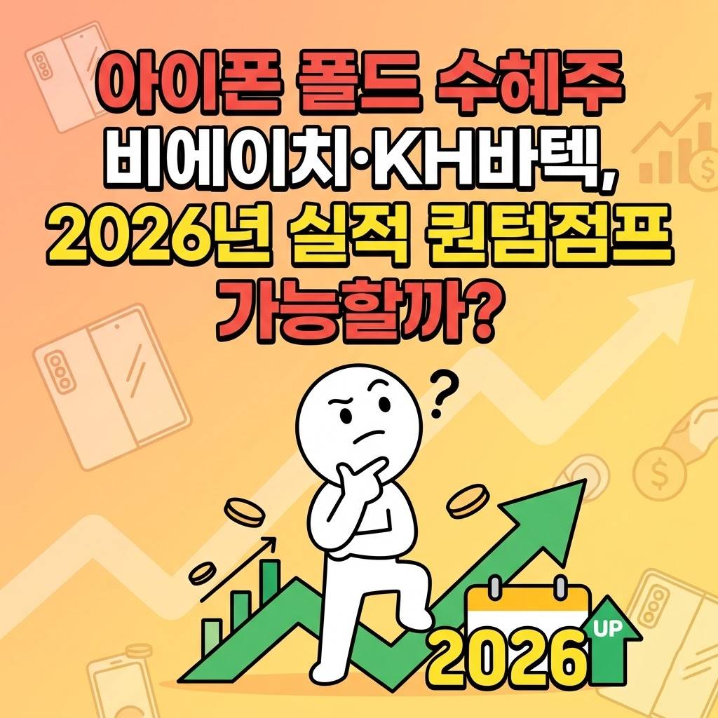 아이폰 폴드 수혜주 비에이치&middot;KH바텍, 2026년 실적 퀀텀점프 가능할까?