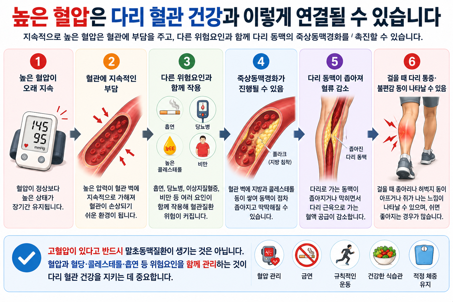 고혈압·흡연·당뇨 등과 다리 동맥의 죽상동맥경화 관련성