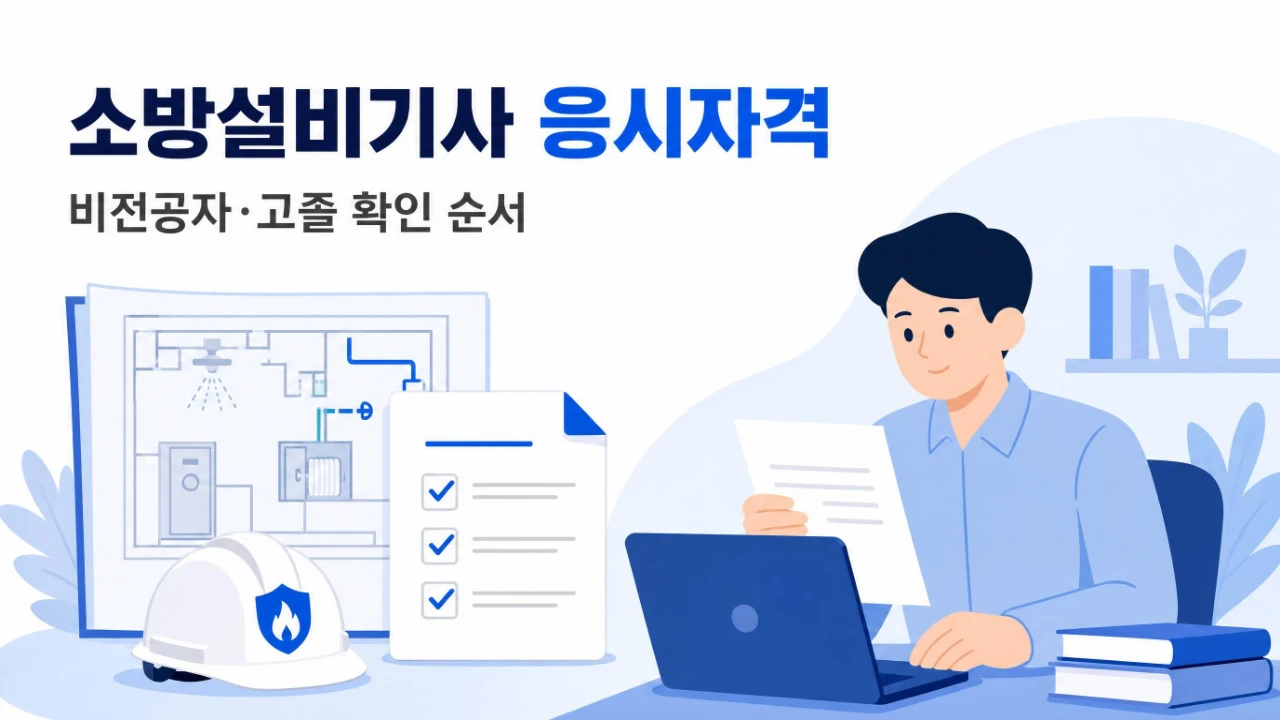 소방설비기사 응시자격과 비전공자 고졸 확인 순서를 안내하는 대표이미지