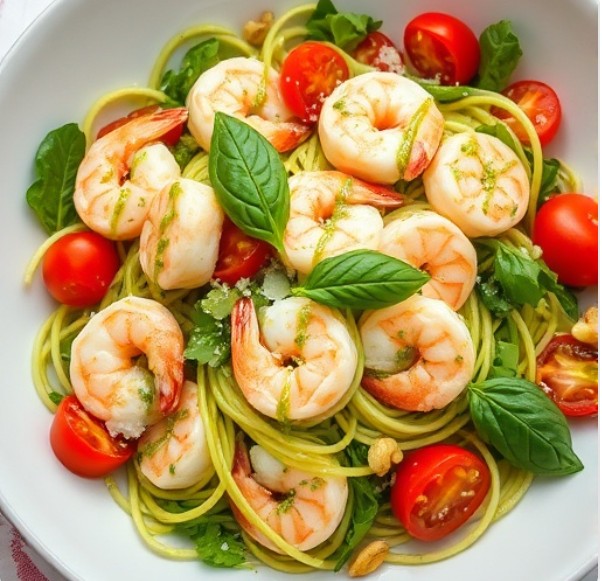 새우 & 두부면 페스토 샐러드 (콜라겐 & 저탄수)