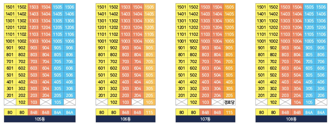 원주 동문 디 이스트 동･호수 층별 배치도 동･호수 층별 배치도-1