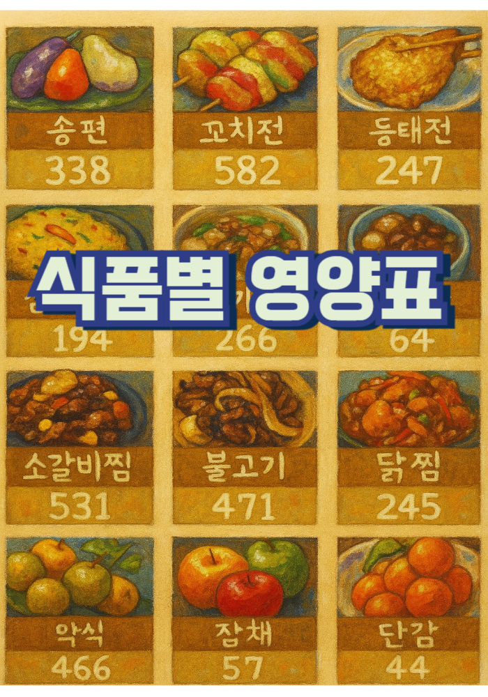 1.식품별 영양표