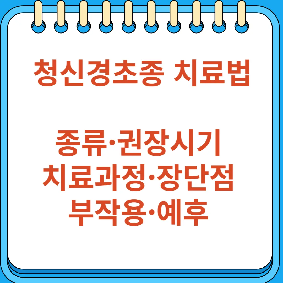 청신경초종 치료법 총정리 - 치료법 종류·권장시기·치료과정·장단점·부작용·예후