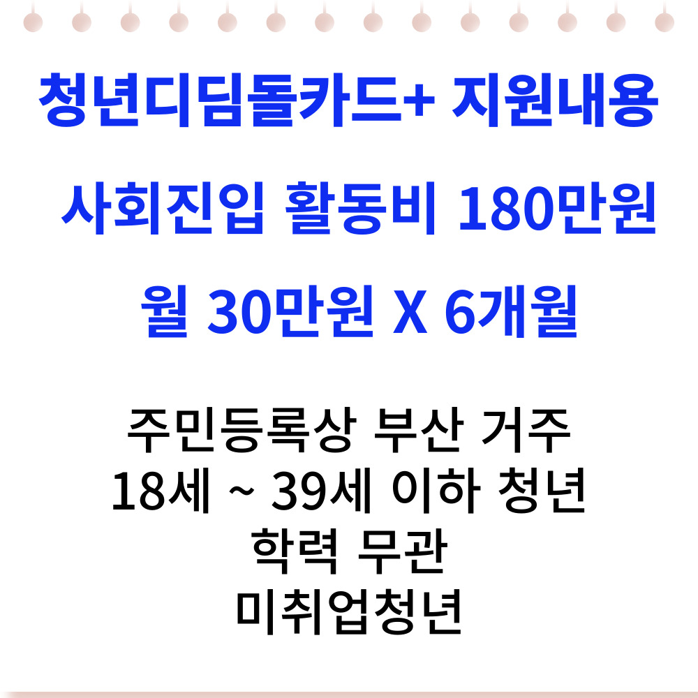 청년디딤돌카드+ 지원내용