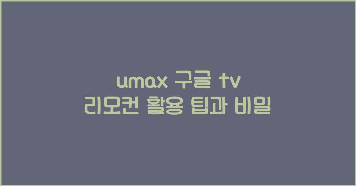 umax 구글 tv 리모컨