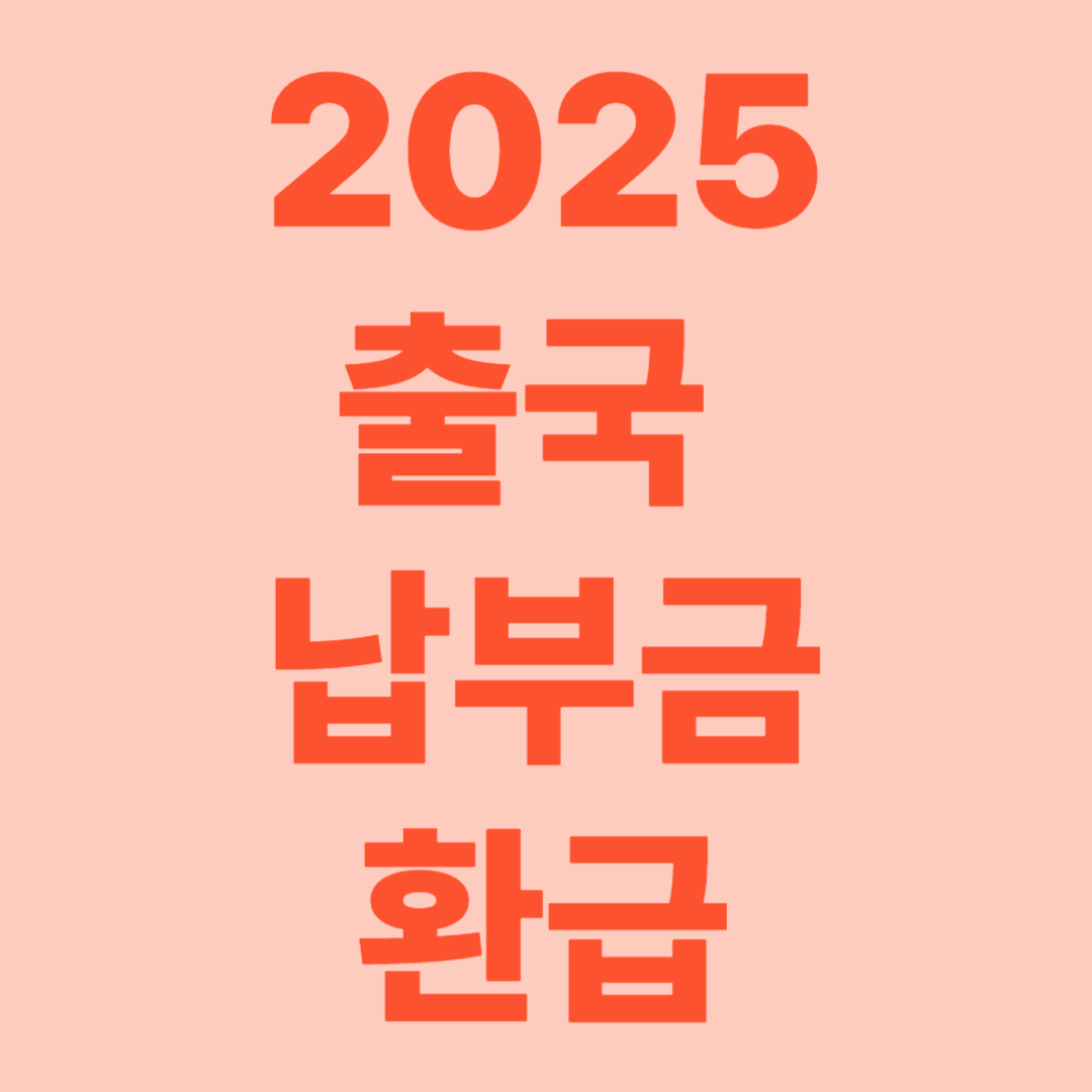 2025년 출국납부금 환급 [공항세도 돌려받으세요!]