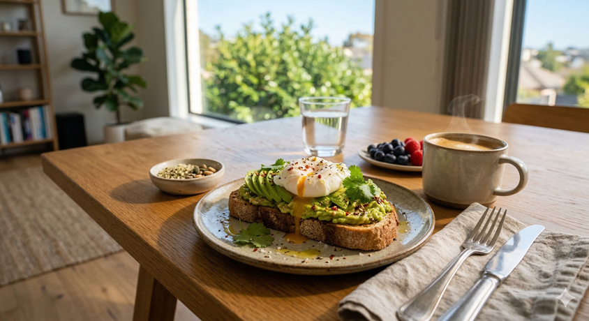 뇌 건강에 좋은 불포화 지방산이 풍부한 아보카도 통밀 토스트