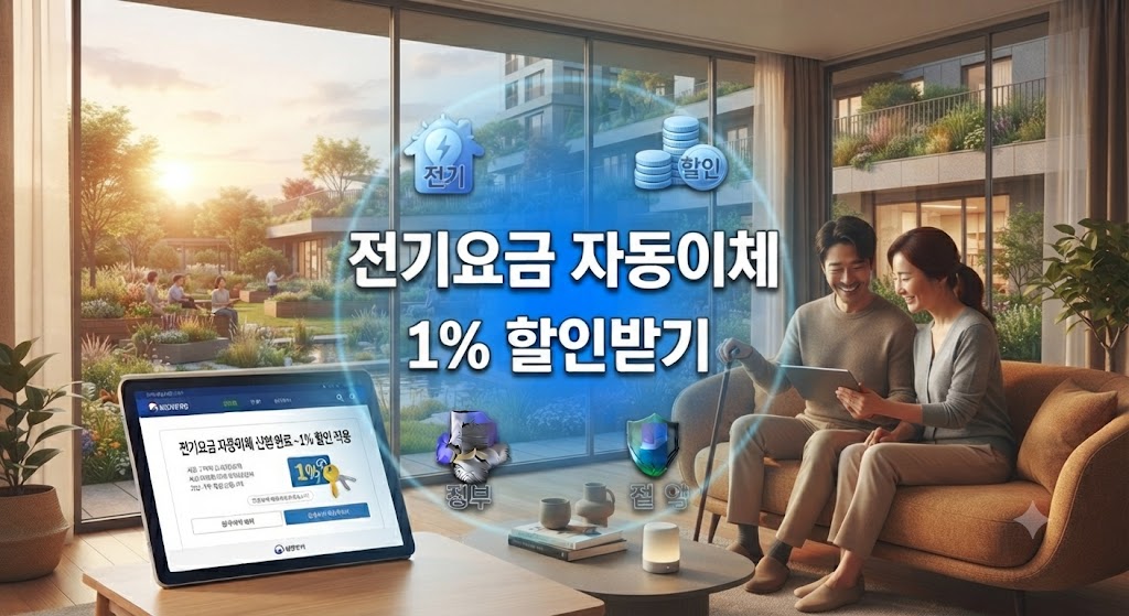 전기요금 자동이체를 해서 1% 할인받은 가구