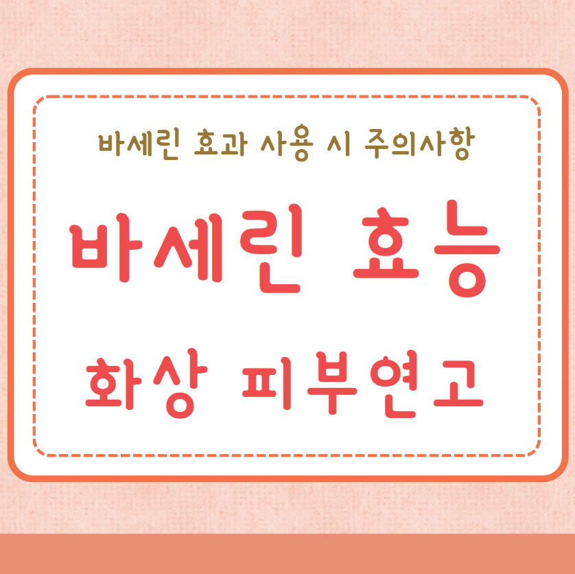 바세린 효능 화상 피부연고 효과