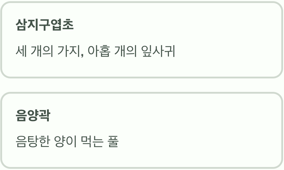 세 개의 가지&amp;#44; 아홉 개의 잎사귀