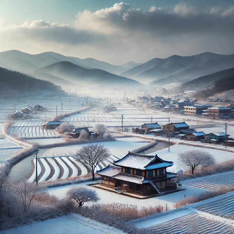 A serene winter view in Gangwon, 강원도의 겨울