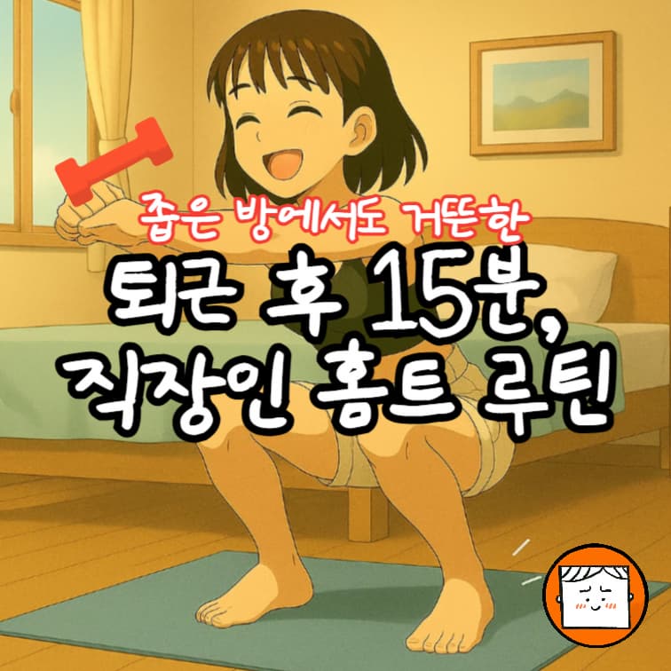퇴근 후 15분, 좁은 방에서도 거뜬한 직장인 홈트 루틴