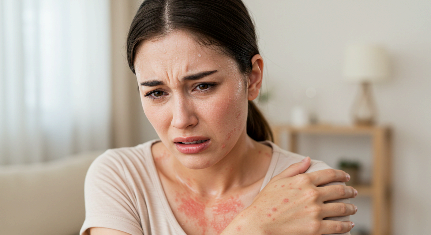 체온이 올라가면서 나타나는 알레르기 반응이에요.