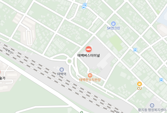 태백시외버스터미널 위치-지도