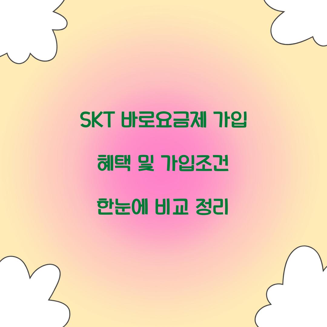 SKT 바로요금제 가입