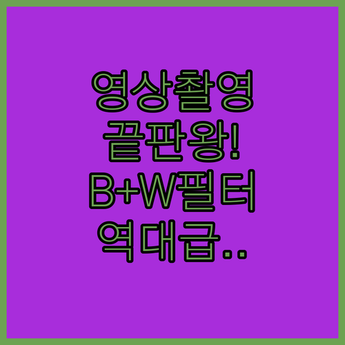 영상 촬영 필수템 슈나이더 B+W M..