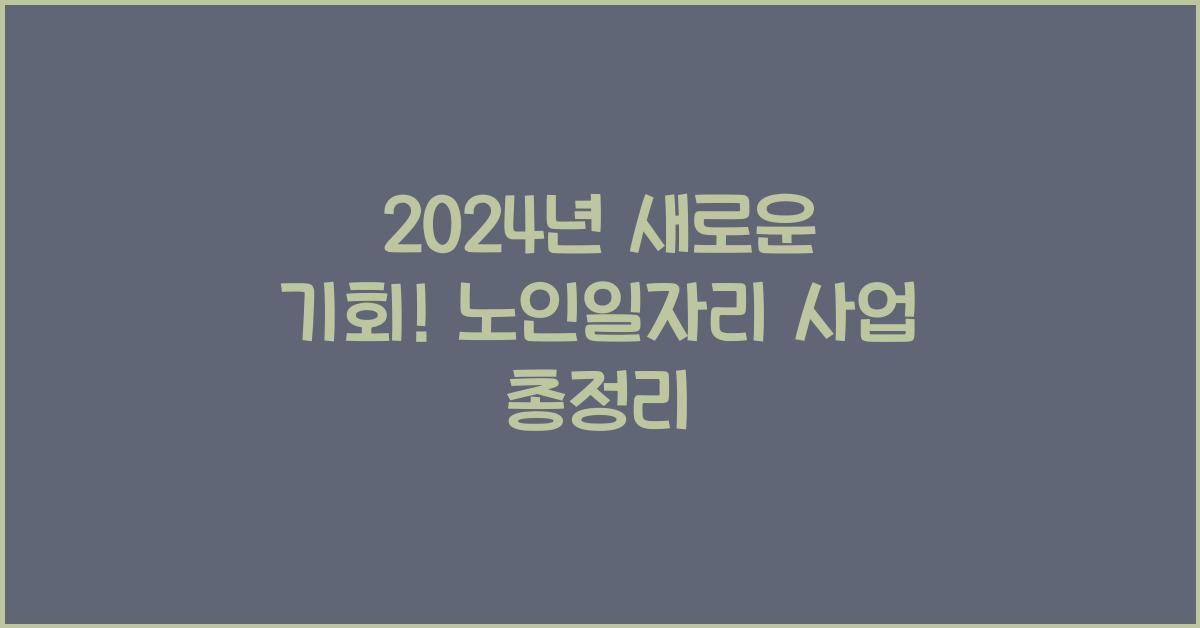 노인일자리 사업