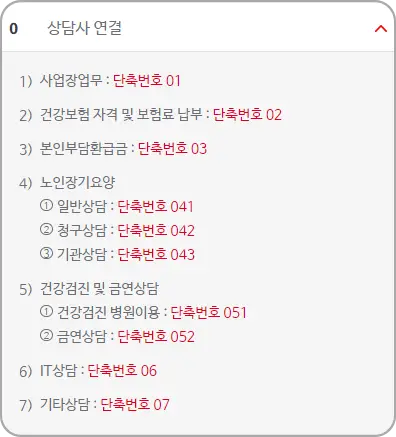 상담사 연결 단축번호