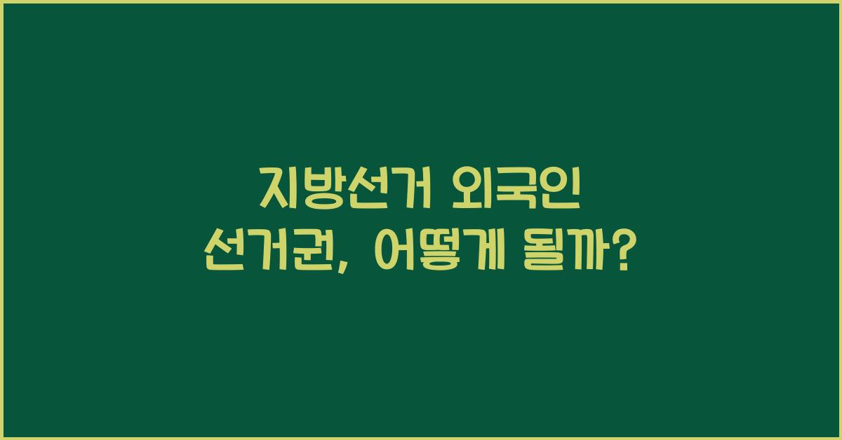 지방선거 외국인 선거권