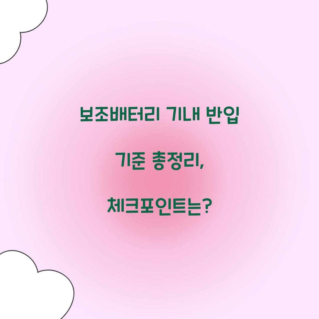 보조배터리 기내 반입 기준