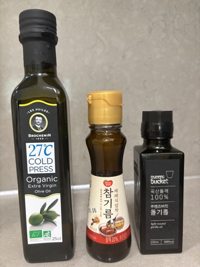 올리브오일,참기름,들기름 병 이미지