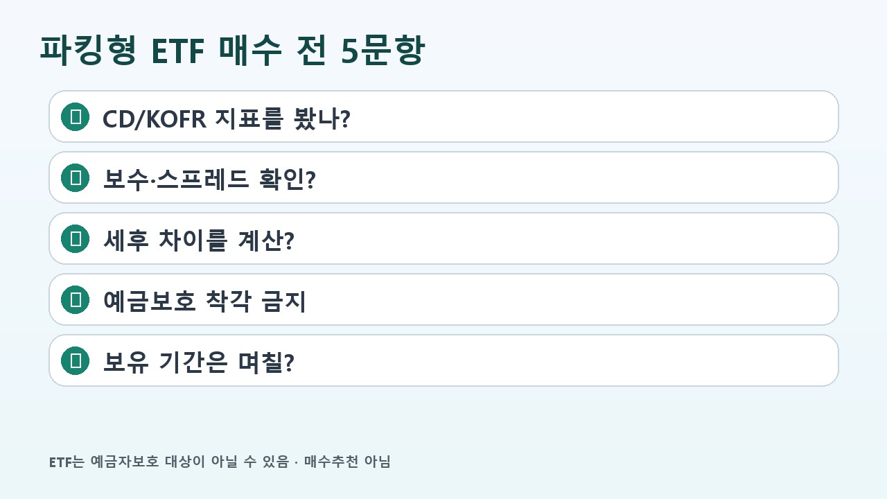 금리형 ETF 매수 전 체크리스트