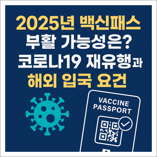 2025년 백신패스 부활 가능성은? 코로나19 재유행과 해외 입국 요건