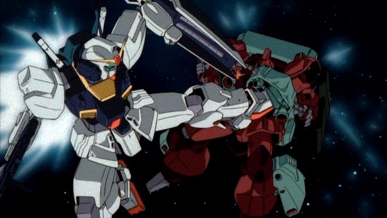 기동전사 제타건담 애니메이션에 등장하는 밸류트 시스템이 포함된 명장면 캡쳐 이미지입니다.