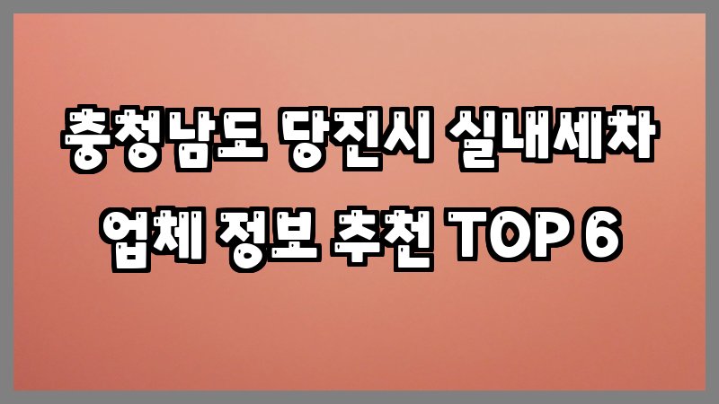 충청남도 당진시 실내세차