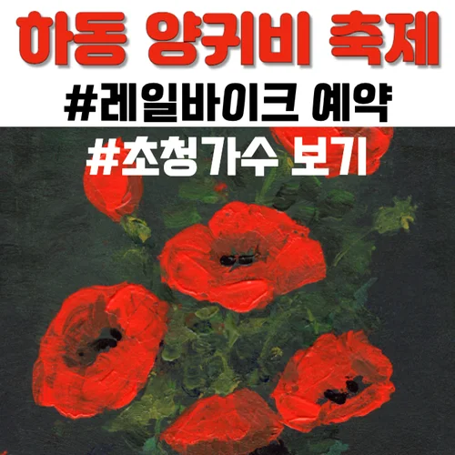 하동 꽃 양귀비축제, 레일바이크 운행정보, 초청가수