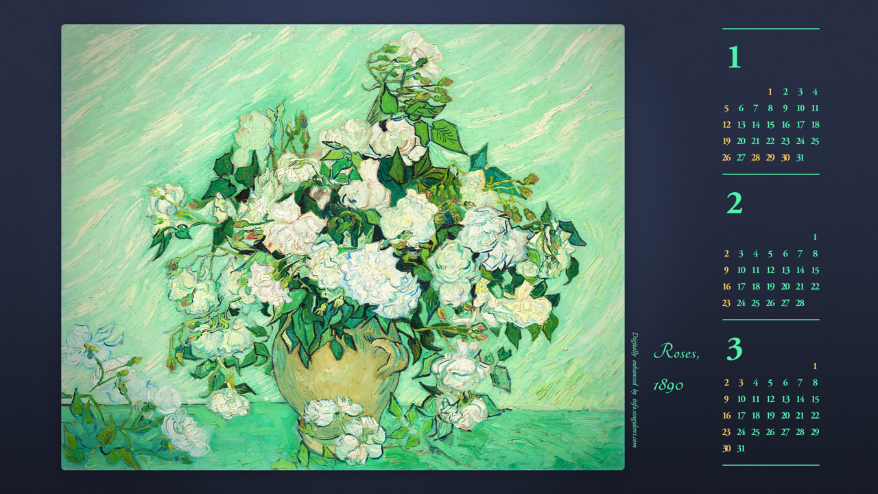 04 고흐 장미 B - 2025년2월 노트북배경화면