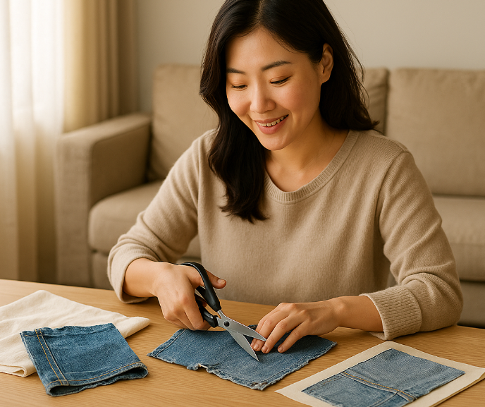 데님 DIY 작업