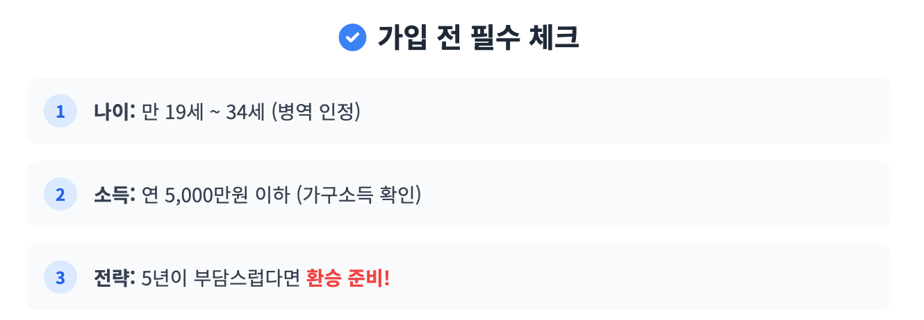 가입 전 필수 체크 인포그래픽
