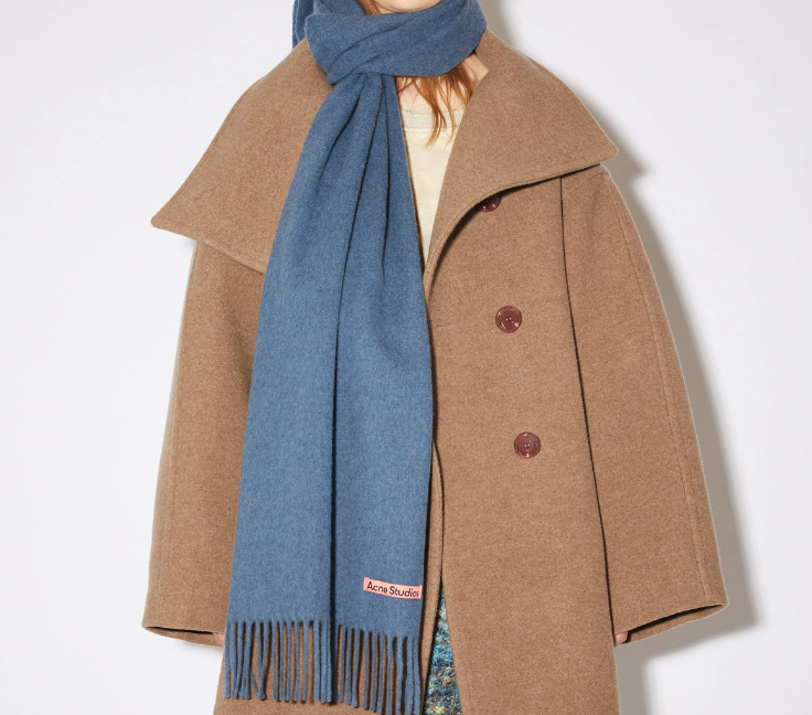 울 프린지 스카프 - 오션 블루 멜란지 사진2