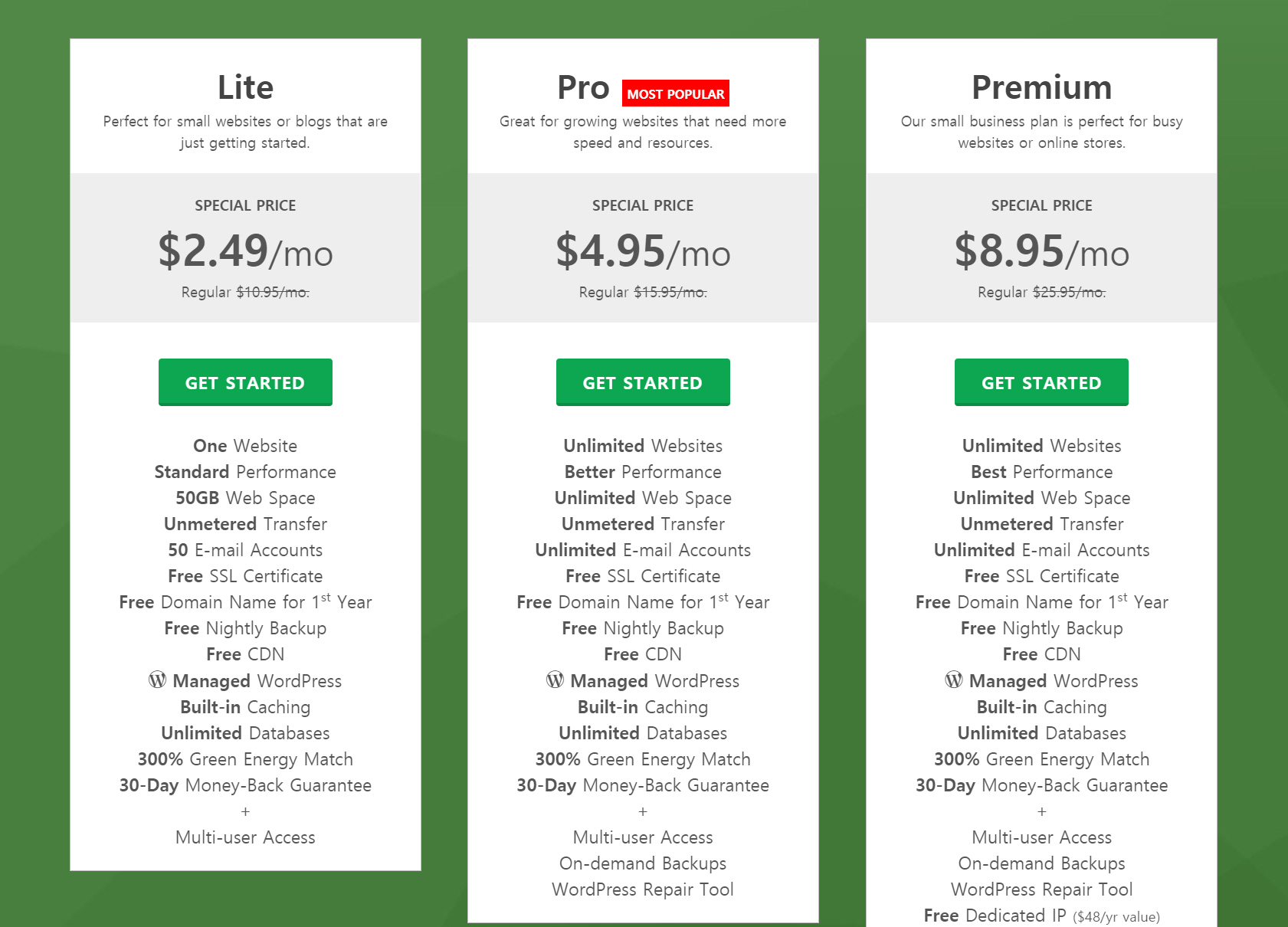 워드프레스 호스팅 리뷰에서 좋은 평가를 받은 GreenGeeks