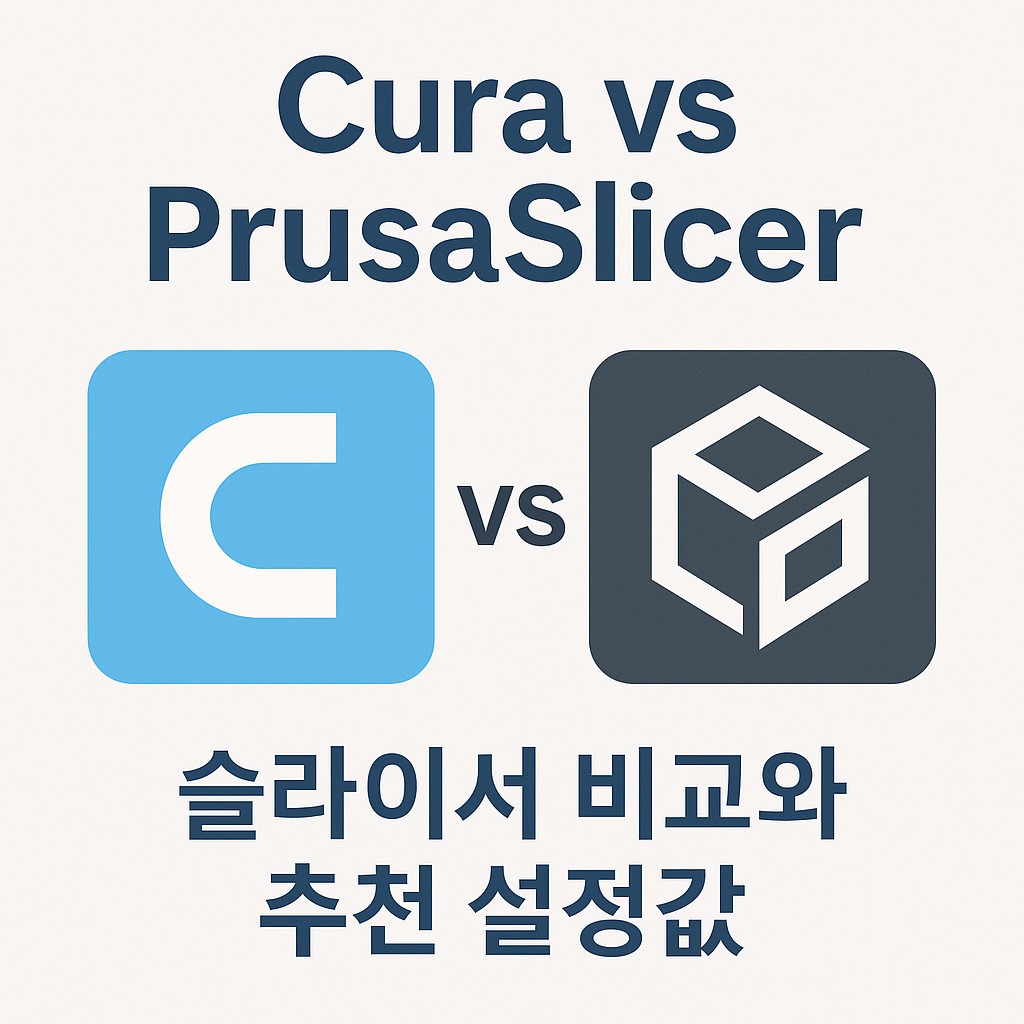 Cura와 PrusaSlicer 슬라이서 비교 요약 이미지