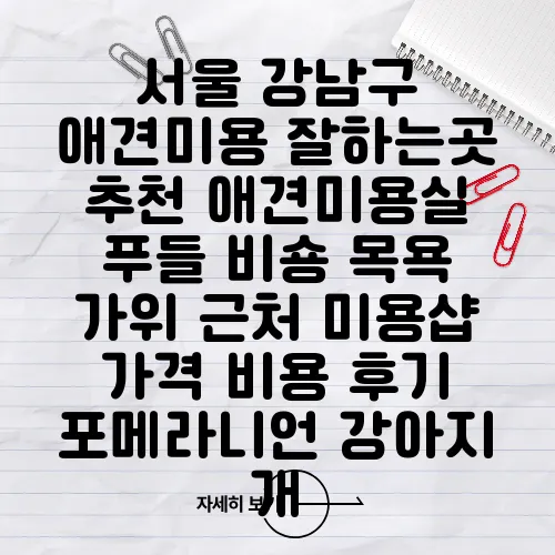 서울 강남구 애견미용 잘하는곳 추천 애견미용실 푸들 비숑 목욕 가위 근처 미용샵 가격 비용 후기 포메라니언 강아지 개