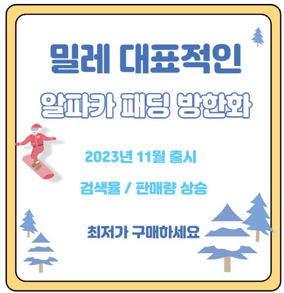 밀레 알파카 패딩 방한화 추천