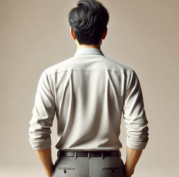 중년 남성의 고민하는 뒷모습