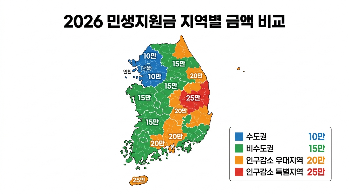2026 민생지원금 지역별 금액 비교 인구감소지역 89곳 전국 지도